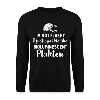 Bioluminescent Plankton - Marine Animal - Unisex Sweatshirt - black - Front - Alina (178cm) & Michal (187cm)