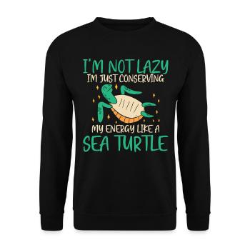 Energy Turtle Saving - Ocean - Unisex Sweatshirt - black - Front - Alina (178cm) & Michal (187cm)
