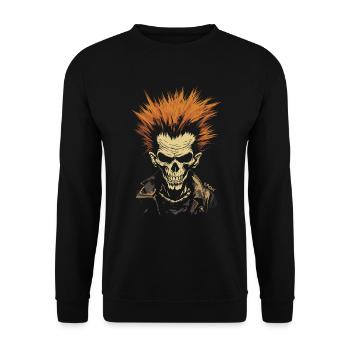 Punk Anarchy: Rock Skull - Unisex Sweatshirt - black - Front - Alina (178cm) & Michal (187cm)