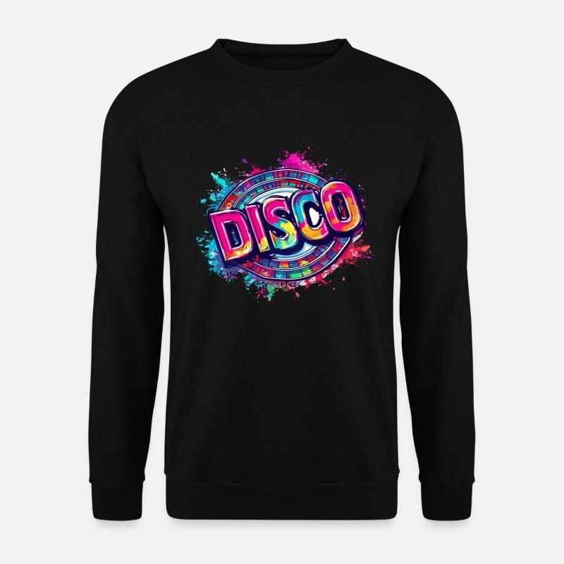 Super cooles Disco-Design - Unisex Pullover - Schwarz