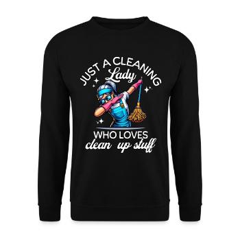 Cleaning lady cleaner - Unisex Sweatshirt - black - Front - Alina (178cm) & Michal (187cm)