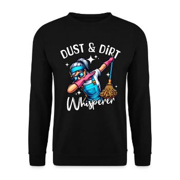 Cleaner Whisperer Cleaning Lady - Unisex Sweatshirt - black - Front - Alina (178cm) & Michal (187cm)