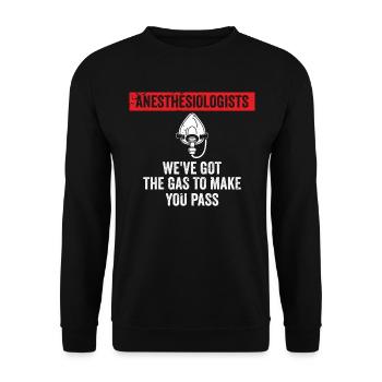Ich Habe Gas Bekommen, Damit Sie CRNA Bestehen - Unisex Pullover - Schwarz - Vorne - Alina (178cm) & Michal (187cm)