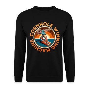 Pouf Cornhole - Sweat-shirt Unisexe - noir - Devant - Alina (178cm) & Michal (187cm)