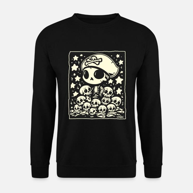 Chibi Pirate Skull - Unisex Sweatshirt - black
