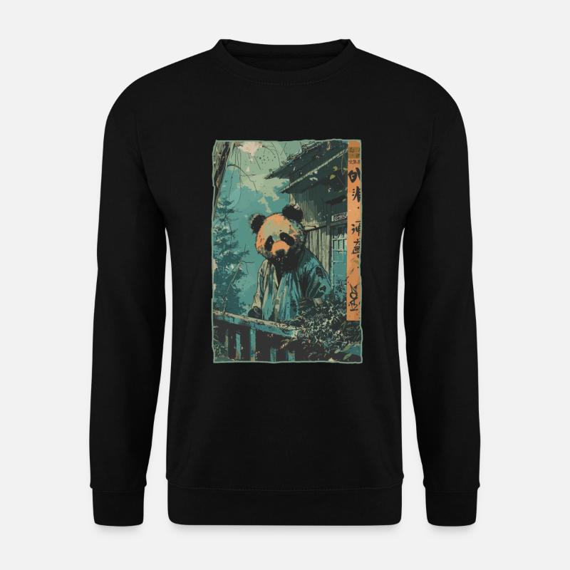 Bambuswald und Panda in China - Unisex Pullover - Schwarz