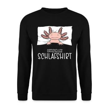 Chemise de nuit officielle Axolotl Pyjama - Sweat-shirt Unisexe - noir - Devant - Alina (178cm) & Michal (187cm)