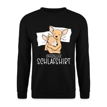 Chemise de nuit officielle Pyjama Chihuahua - Sweat-shirt Unisexe - noir - Devant - Alina (178cm) & Michal (187cm)