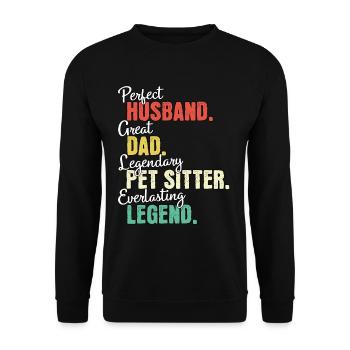 Papa gardien d’animaux - Sweat-shirt Unisexe - noir - Devant - Alina (178cm) & Michal (187cm)
