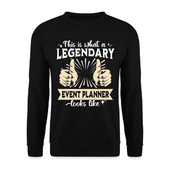 Legendärer Event Planer - Unisex Pullover - Schwarz - Vorne - Alina (178cm) & Michal (187cm)