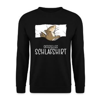 Official Sleep Shirt Squirrel Pajamas - Unisex Sweatshirt - black - Front - Alina (178cm) & Michal (187cm)