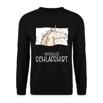 Chemise de nuit officielle Pyjama licorne - Sweat-shirt Unisexe - noir - Devant - Alina (178cm) & Michal (187cm)