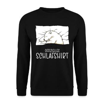 Official Sleep Shirt Polar Bear Pajamas - Unisex Sweatshirt - black - Front - Alina (178cm) & Michal (187cm)