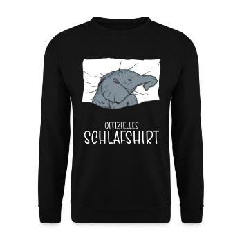 Chemise de nuit officielle Pyjama éléphant - Sweat-shirt Unisexe - noir - Devant - Alina (178cm) & Michal (187cm)