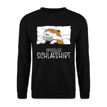 Official Sleep Shirt Hamster Pajamas - Unisex Sweatshirt - black - Front - Alina (178cm) & Michal (187cm)