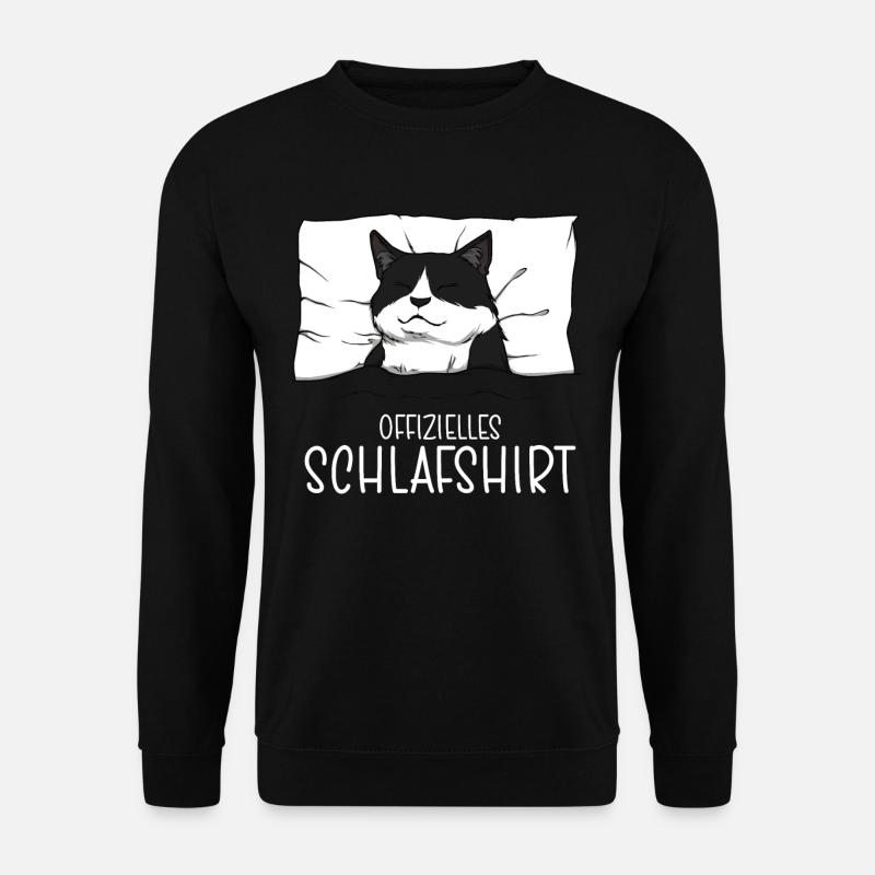 Offizielles Schlafshirt Katze Schlafanzug - Unisex Pullover - Schwarz