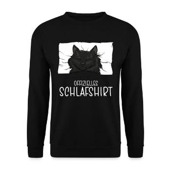 Official Sleep Shirt Cat Pajamas - Unisex Sweatshirt - black - Front - Alina (178cm) & Michal (187cm)