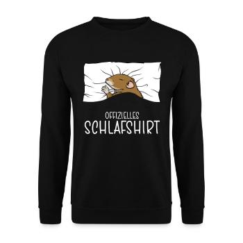 Official Sleep Shirt Mouse Pajamas - Unisex Sweatshirt - black - Front - Alina (178cm) & Michal (187cm)