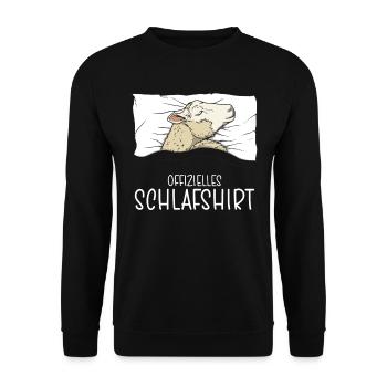 Offizielles Schlafshirt Schaf Schlafanzug - Unisex Pullover - Schwarz - Vorne - Alina (178cm) & Michal (187cm)