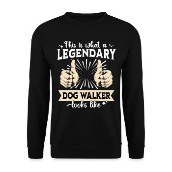 Legendary Dog Walker - Unisex Sweatshirt - black - Front - Alina (178cm) & Michal (187cm)