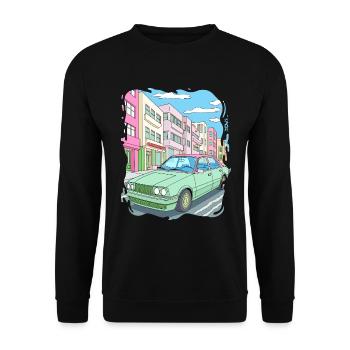 Candy Colored Road Cruiser Car - Unisex Sweatshirt - black - Front - Alina (178cm) & Michal (187cm)