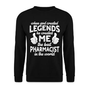 Bester Pharmazeut Legende - Unisex Pullover - Schwarz - Vorne - Alina (178cm) & Michal (187cm)