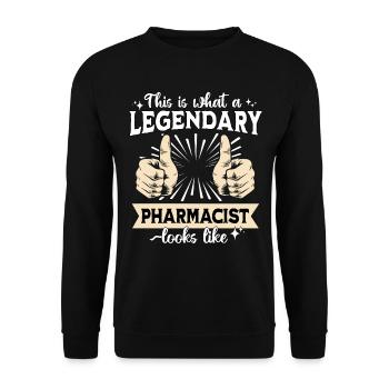Legendärer Pharmazeut - Unisex Pullover - Schwarz - Vorne - Alina (178cm) & Michal (187cm)