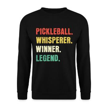 Pickleball Whisperer Pickleball Légende - Sweat-shirt Unisexe - noir - Devant - Alina (178cm) & Michal (187cm)