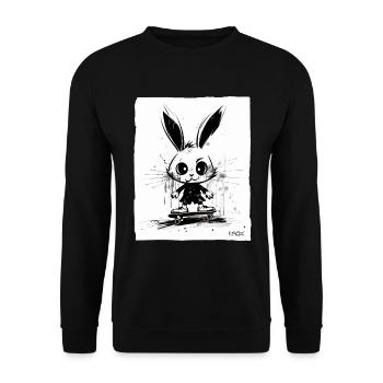 Skater Bunny: Skateboarding - Unisex Sweatshirt - black - Front - Alina (178cm) & Michal (187cm)