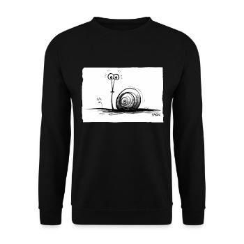 Drôle Mignon Crayon Escargot - Sweat-shirt Unisexe - noir - Devant - Alina (178cm) & Michal (187cm)