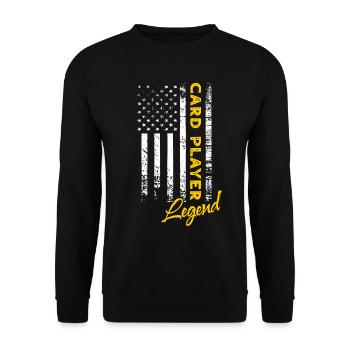 Kartenspieler Legende - Unisex Pullover - Schwarz - Vorne - Alina (178cm) & Michal (187cm)