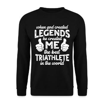 Best Triathlete Legend - Unisex Sweatshirt - black - Front - Alina (178cm) & Michal (187cm)