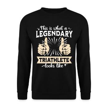 Legendary Triathlete - Unisex Sweatshirt - black - Front - Alina (178cm) & Michal (187cm)