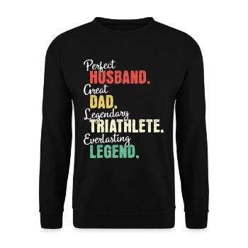 Triathlete Dad - Unisex Sweatshirt - black - Front - Alina (178cm) & Michal (187cm)