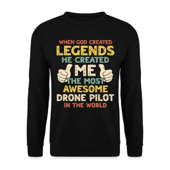Drone Pilot - Unisex Sweatshirt - black - Front - Alina (178cm) & Michal (187cm)