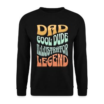 Papa Illustrateur - Sweat-shirt Unisexe - noir - Devant - Alina (178cm) & Michal (187cm)