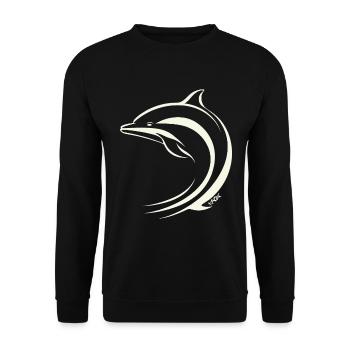 Dauphin minimal - Sweat-shirt Unisexe - noir - Devant - Alina (178cm) & Michal (187cm)