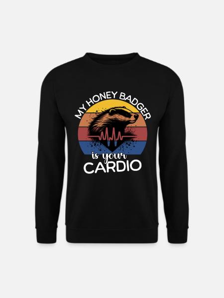 Honigdachs EKG Honigdachs Herzlinie - Unisex Pullover - Schwarz