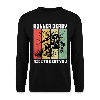 Dictons sur le roller derby - Sweat-shirt Unisexe - noir - Devant - Alina (178cm) & Michal (187cm)