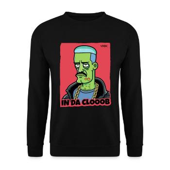Dessin animé drôle cool de gars de gang dans le club - Sweat-shirt Unisexe - noir - Devant - Alina (178cm) & Michal (187cm)