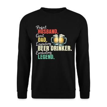 Papa buveur de bière - Sweat-shirt Unisexe - noir - Devant - Alina (178cm) & Michal (187cm)