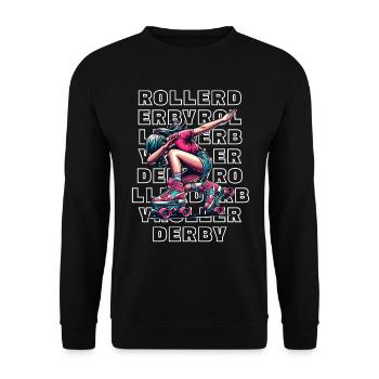 Roller derby - Sweat-shirt Unisexe - noir - Devant - Alina (178cm) & Michal (187cm)