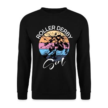 Fille de roller derby - Sweat-shirt Unisexe - noir - Devant - Alina (178cm) & Michal (187cm)