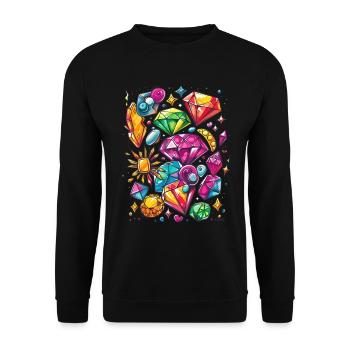 Bijoux et bijoux : diamants et rubis - Sweat-shirt Unisexe - noir - Devant - Alina (178cm) & Michal (187cm)