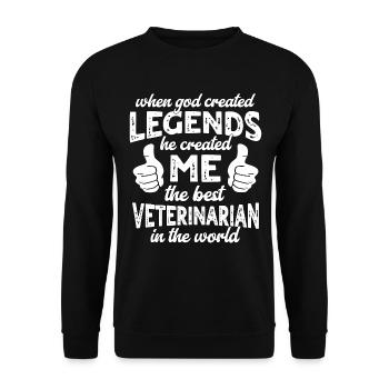 Légende vétérinaire vBest - Sweat-shirt Unisexe - noir - Devant - Alina (178cm) & Michal (187cm)