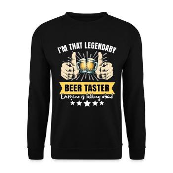 Legendary beer tester - Unisex Sweatshirt - black - Front - Alina (178cm) & Michal (187cm)