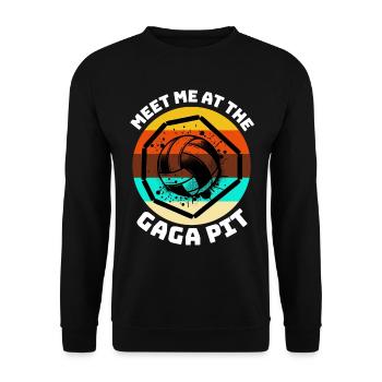Lustiger Gaga Ball Spruch - Unisex Pullover - Schwarz - Vorne - Alina (178cm) & Michal (187cm)
