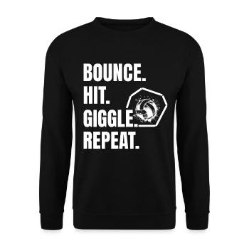 Lustiger Gaga Ball Spruch - Unisex Pullover - Schwarz - Vorne - Alina (178cm) & Michal (187cm)