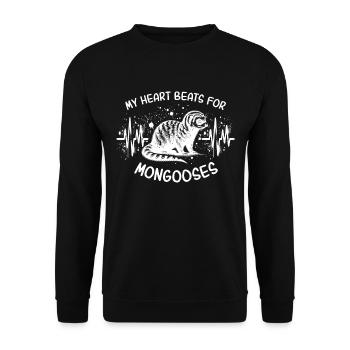 Gamme de cœur de suricate ECG - Sweat-shirt Unisexe - noir - Devant - Alina (178cm) & Michal (187cm)