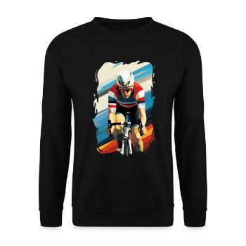 Simply Retro Road Bike Ride - Unisex Sweatshirt - black - Front - Alina (178cm) & Michal (187cm)
